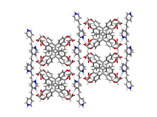 Semiconducting crystals prepared from TPE tetraacid and bis(pyridine)s