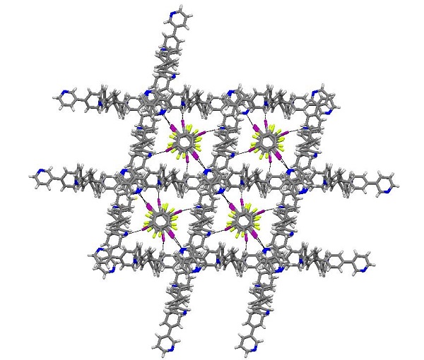 Fluorescent halogen-bonded co-crystals of a tetrapyridyl TPE derivative